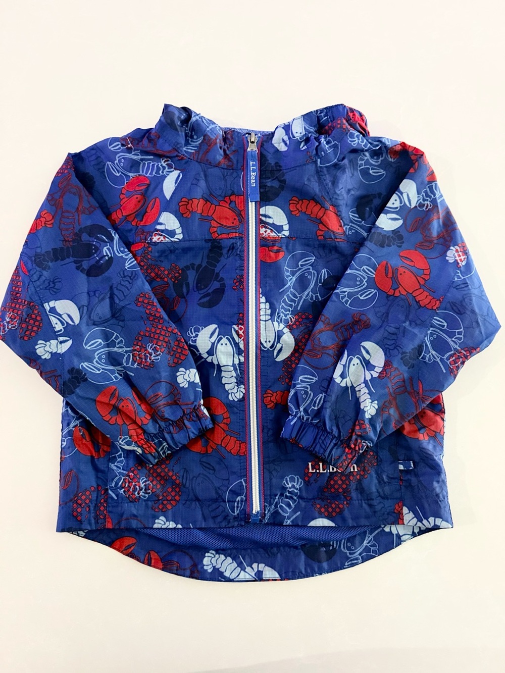 L.L.Bean Kids’ Discovery Rain Coat (Blue Lobster Graphic) Waterproof • Size 4T